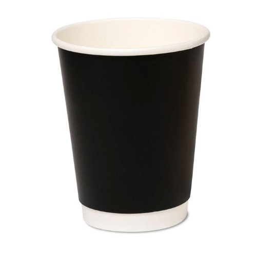 Black Hot Double Wall Cups - 8oz